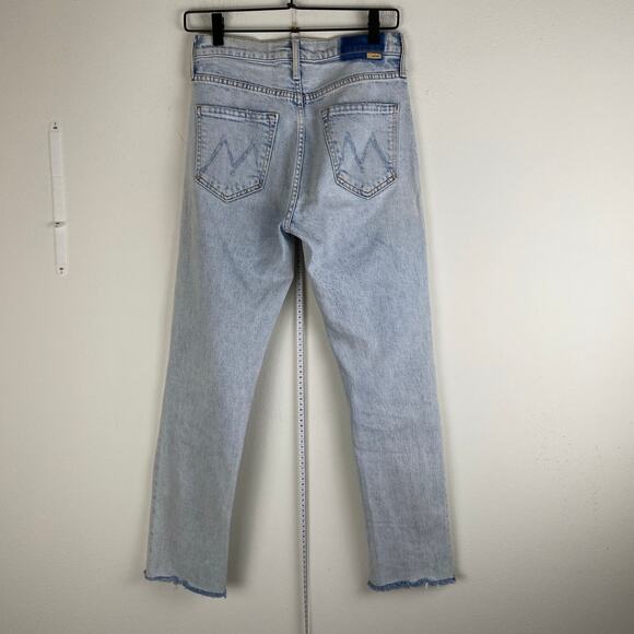 MOTHER The Tomcat Ankle Fray Size 26 Saved By The Bell Blue Straight Leg Heart - Picture 9 of 15